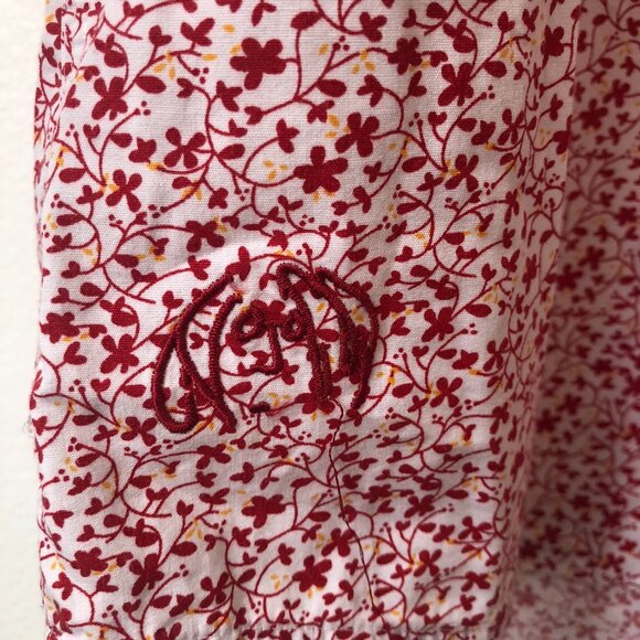 John Lennon Men Red Floral Button Short Sleeve Shirt XL/TG Cotton100% Summer - Picture 4 of 7